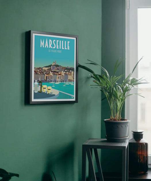 Affiche Marseille - Terrasse Vieux Port – Maison Landolfi