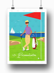 Mon affiche personnalisée - Homme jouant au golf par Raphael Delerue