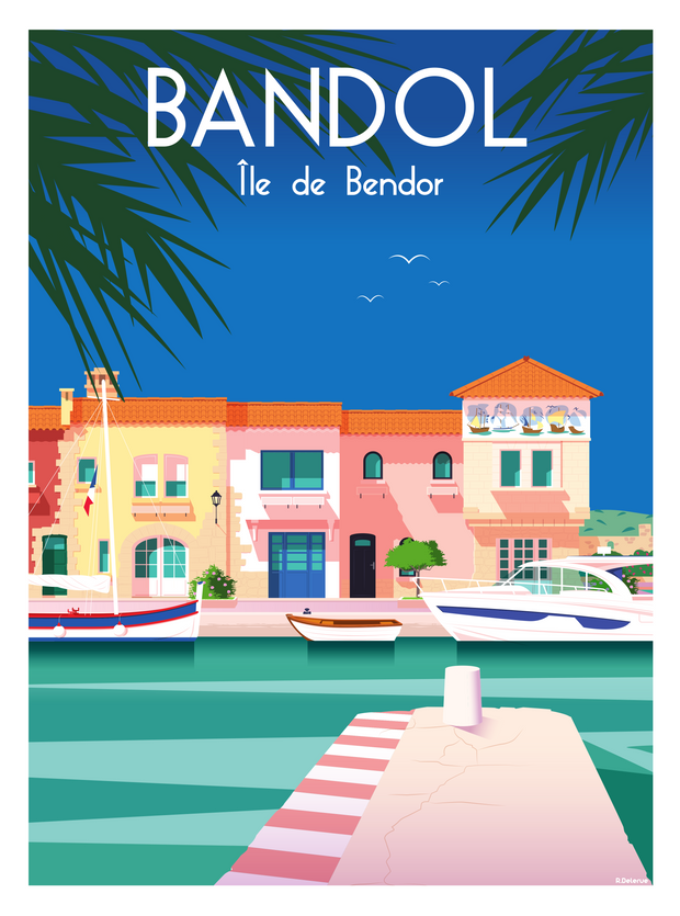 Affiche Bandol - Île de Bendor par Raphael Delerue