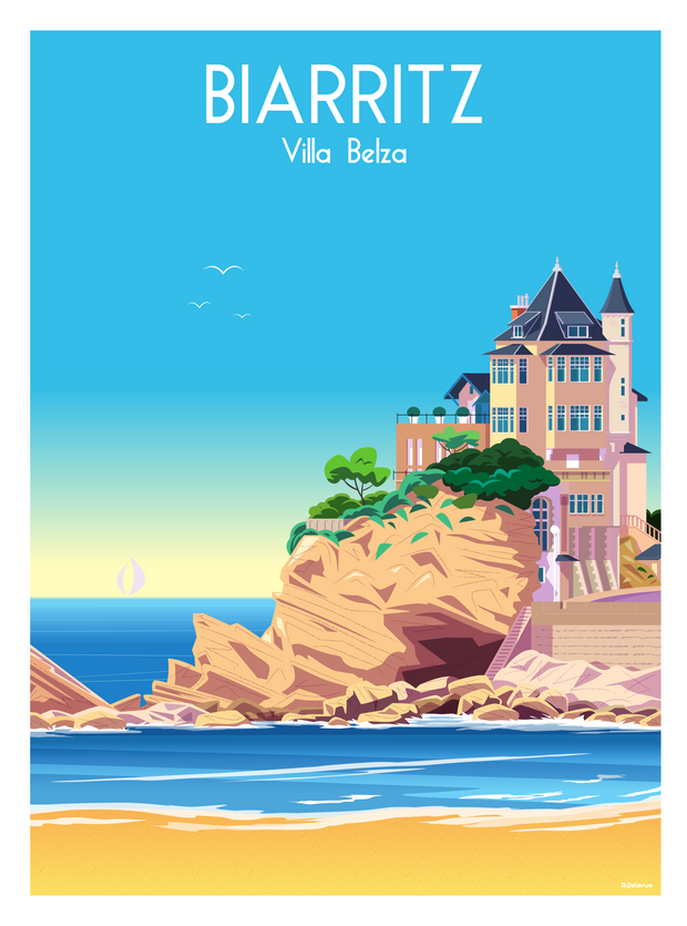 Affiche Biarritz - Villa Belza par Raphael Delerue