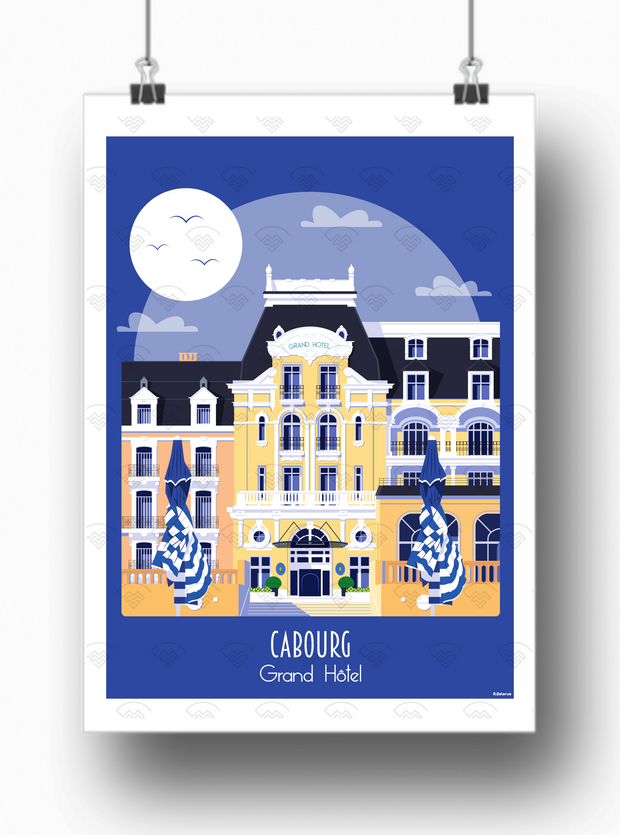 Affiche Cabourg - Grand hôtel par Raphaël Delerue