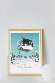 Affiche Chabanon - Télécabine blanc par Maona