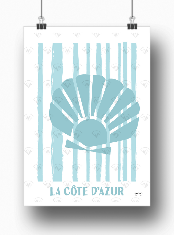 Affiche Côte d'Azur - Coquillage par Maona Design