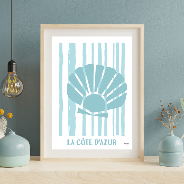 Affiche Côte d'Azur - Coquillage par Maona Design