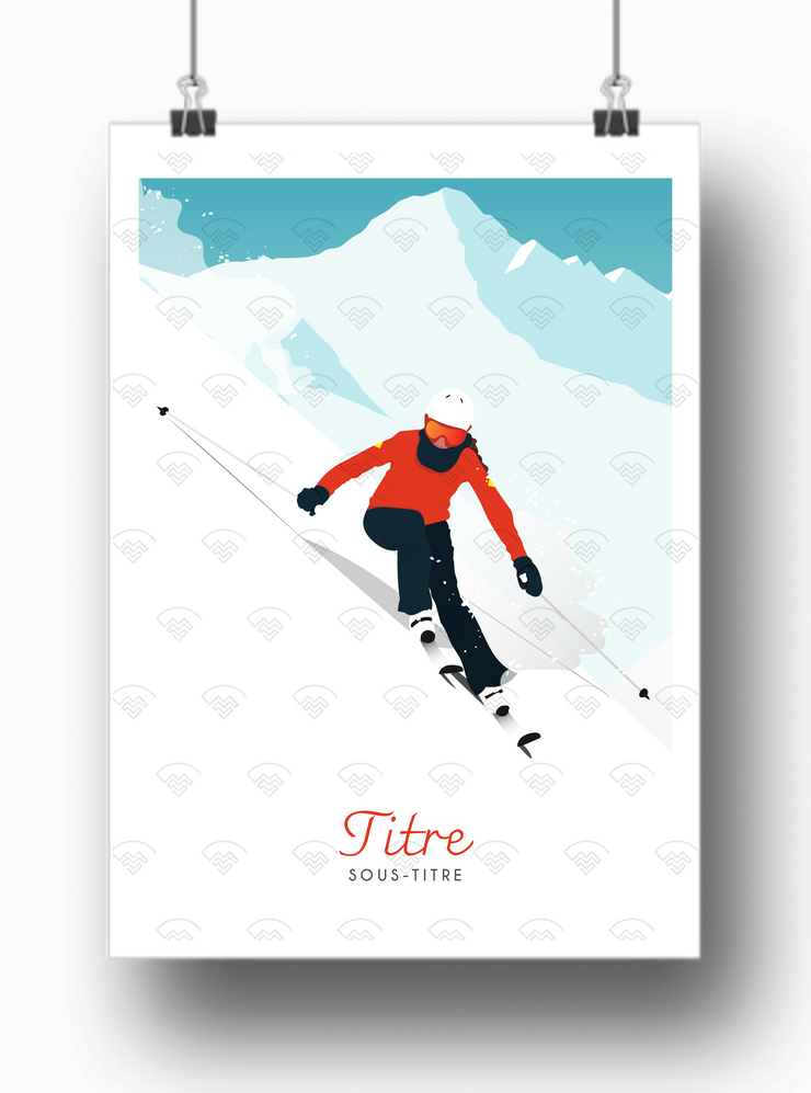 Mon affiche personnalisée - Femme au ski par Maona