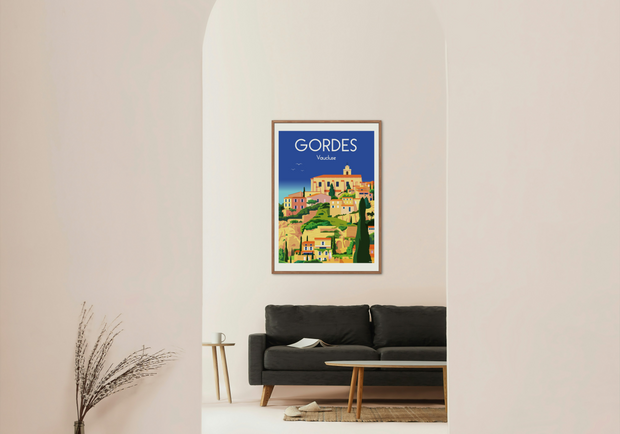 Affiche Gordes Vaucluse par Raphael Delerue