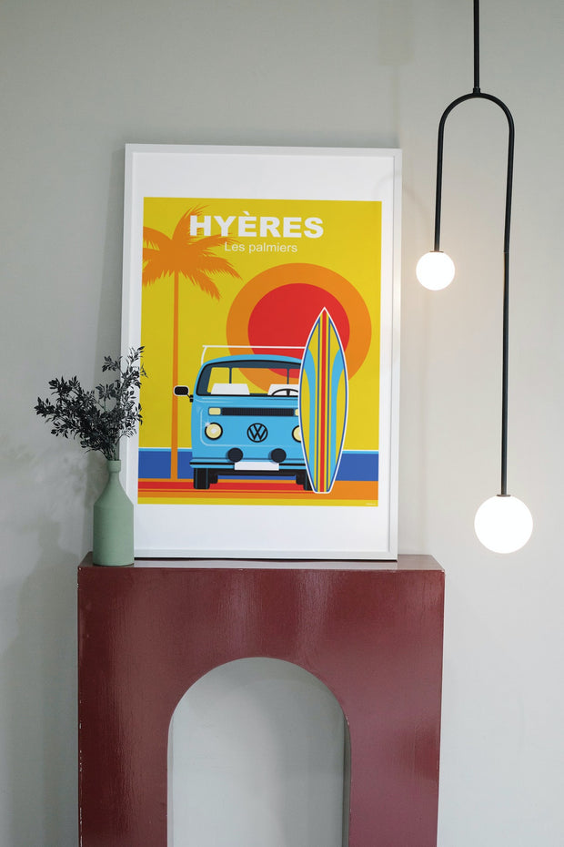 Affiche Hyères - Les palmiers par Raphael Delerue