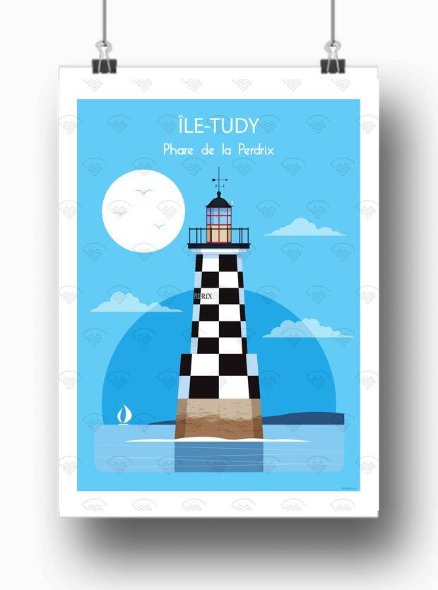 Affiche Ile-Tudy - Phare de la Perdrix par Raphaël Delerue