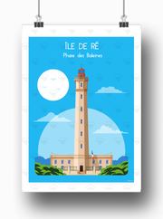 Affiche Ile de Ré - Phare des Baleines par Raphaël Delerue