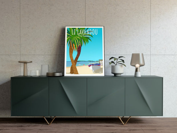 Affiche Le Lavandou - Plage Saint-Clair