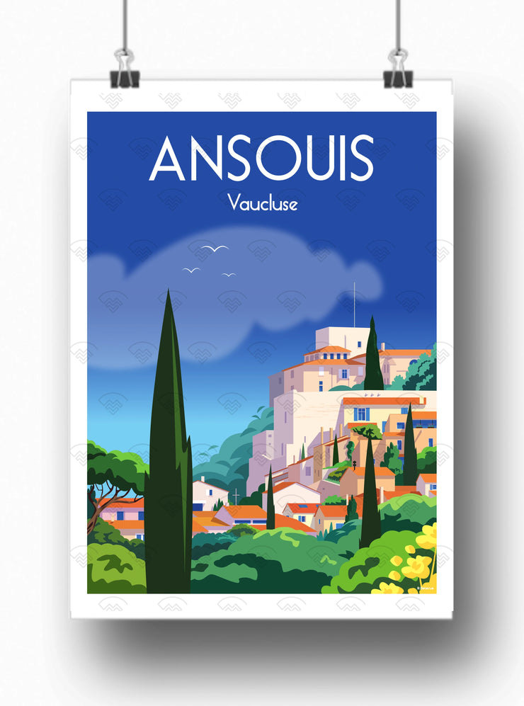 Affiche Ansouis - Vaucluse par Raphael Delerue