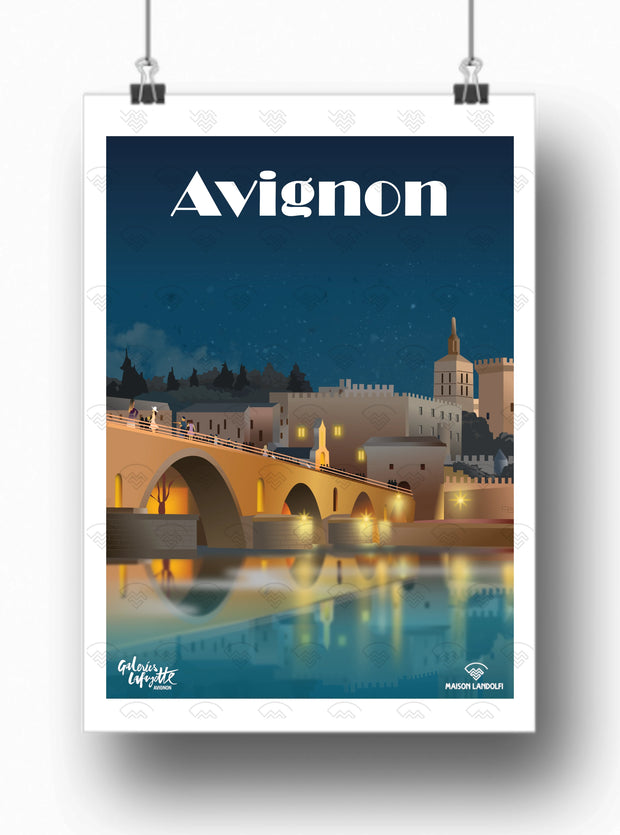 Affiche Avignon de nuit x Collaboration Galeries Lafayette Avignon