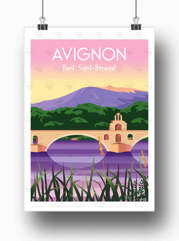 Affiche Avignon - Pont Saint-Bénezet par Raphael Delerue