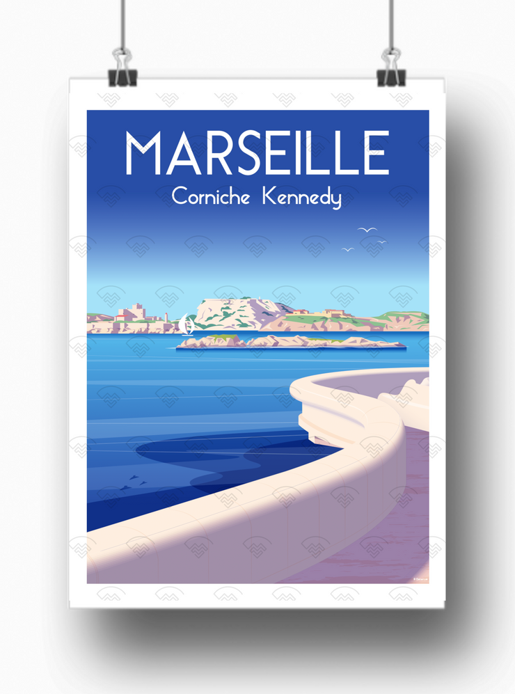 Affiche Marseille - La Corniche par Raphael Delerue