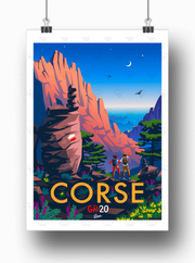 Affiche Corse - GR20 par Damien Clavé / Edition Limitée