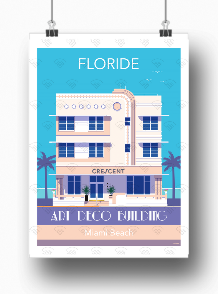 Affiche Miami - Hotel Crescent de Raphael Delerue