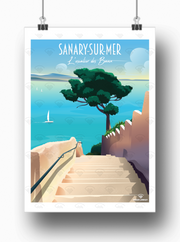 Affiche Sanary - Escalier des Baux