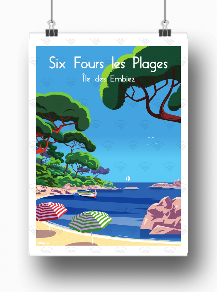 Affiche Six Fours les plages - Ile des Embiez par Raphael Delerue