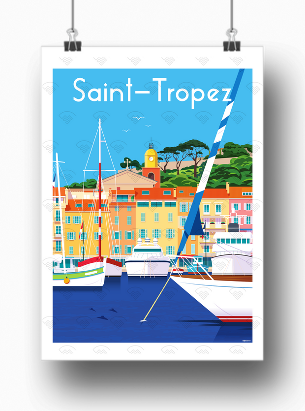 Affiche Saint-Tropez - Le port de Raphael Delerue