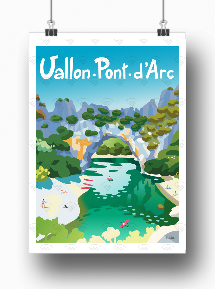 Affiche Vallon-Pont-d'Arc par Christophe Williart