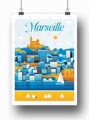 Affiche Marseille par Joseph K. Roman