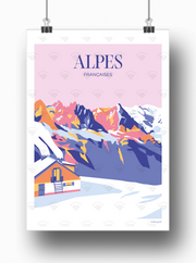 Affiche Alpes Françaises par Pauline Grafik