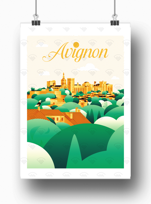 Affiche Avignon par Joseph K. Roman