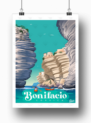 Affiche Corse - Bonifacio par Damien Clavé / Edition Limitée