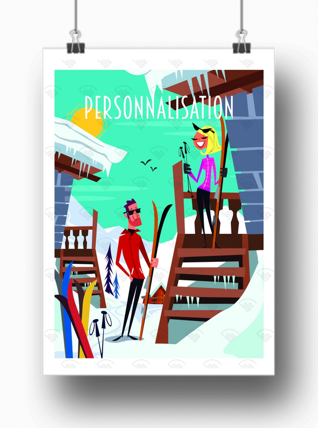 Mon affiche personnalisée - Le couple au chalet par Gary Godel