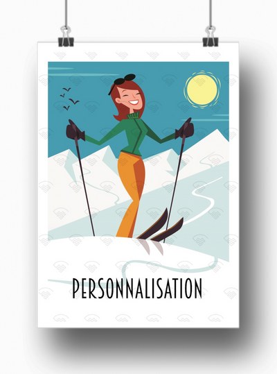 Mon affiche personnalisée - La skieuse par Gary Godel