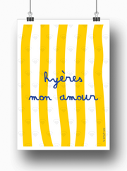 Affiche Hyères mon Amour par les Affiches de Voyage