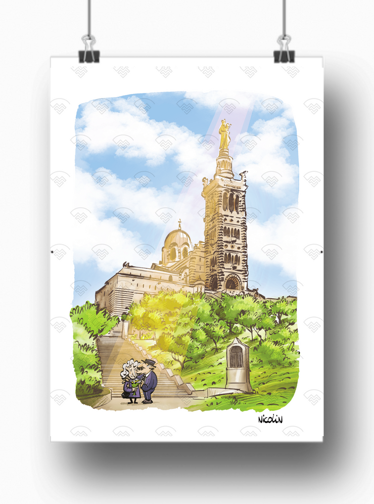 Affiche Amoureux Notre Dame par Nicolin