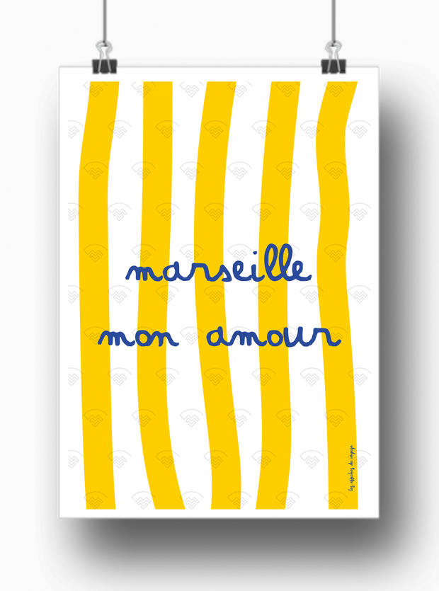 Affiche Marseille Mon Amour par les Affiches de Voyage