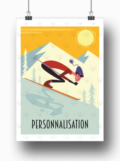 Mon affiche personnalisée - Le skieur par Gary Godel
