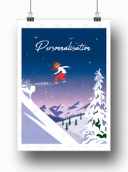 Mon affiche personnalisée - Snowboardeuse par Raphael Delerue