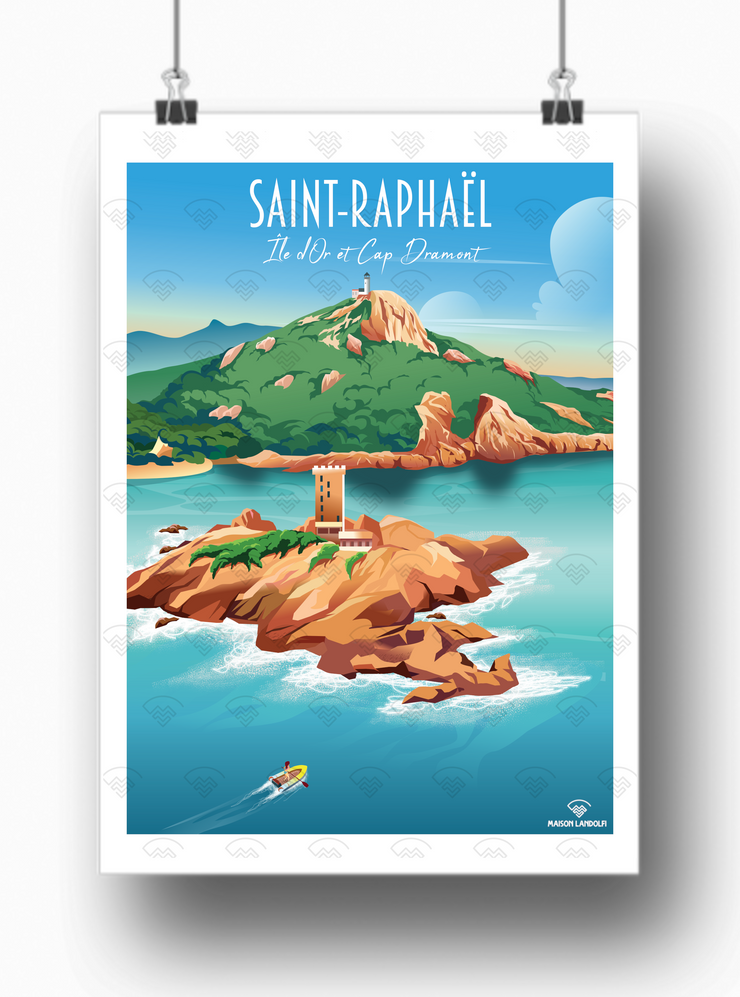 Affiche Saint-Raphaël - Île d'or et Cap Dramont