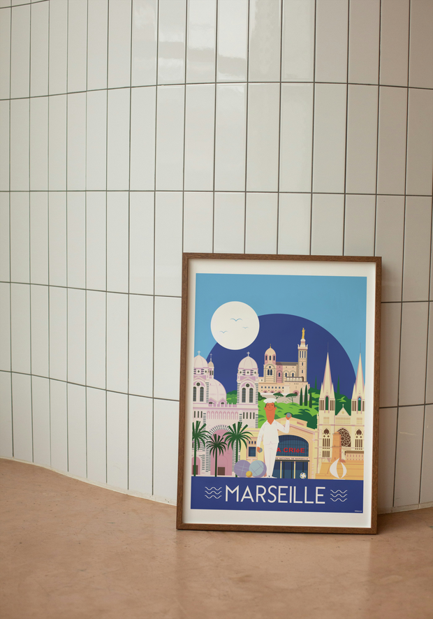 Affiche Marseille - Panorama sans verre par Raphael Delerue