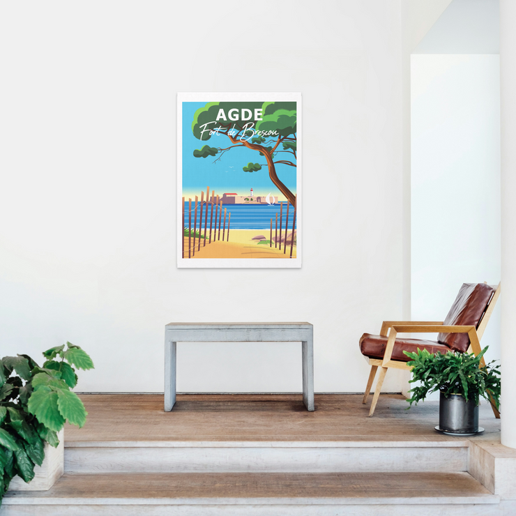 Affiche Agde - Fort de Brescou par Raphael Delerue