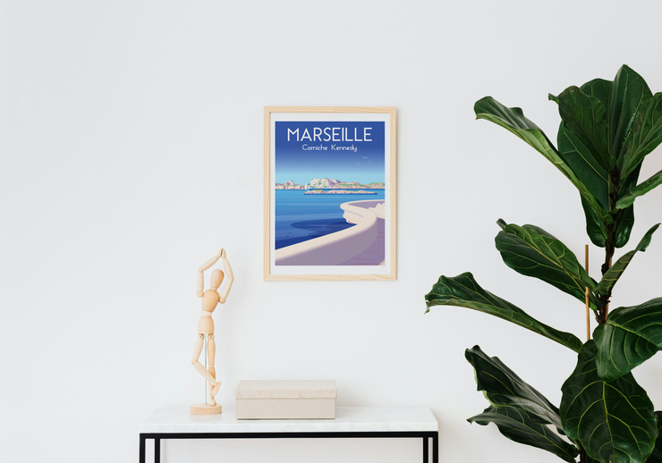 Affiche Marseille - La Corniche par Raphael Delerue