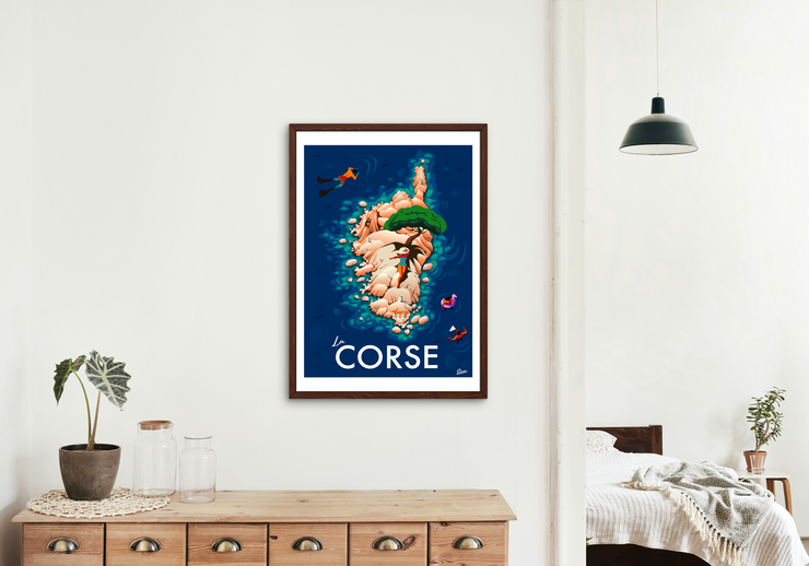 Affiche Corse - Vue du Ciel par Damien Clavé / Edition Limitée