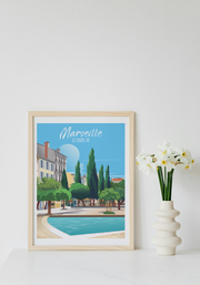 Affiche Marseille - Fontaine du Cours Ju