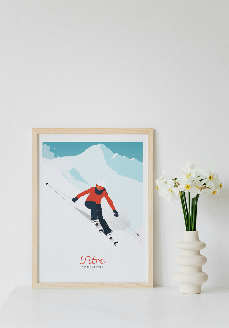 Mon affiche personnalisée - Femme au ski par Maona