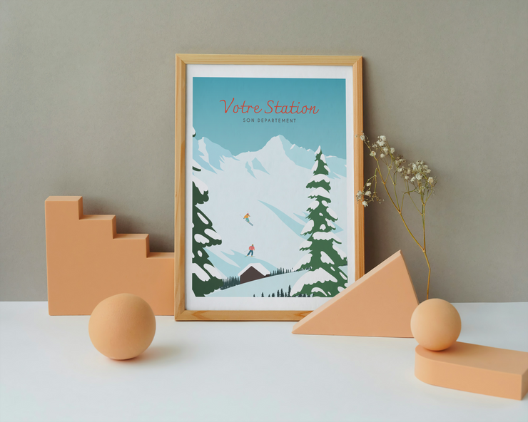 Mon affiche personalisée - Montagnes enneigées par Maona