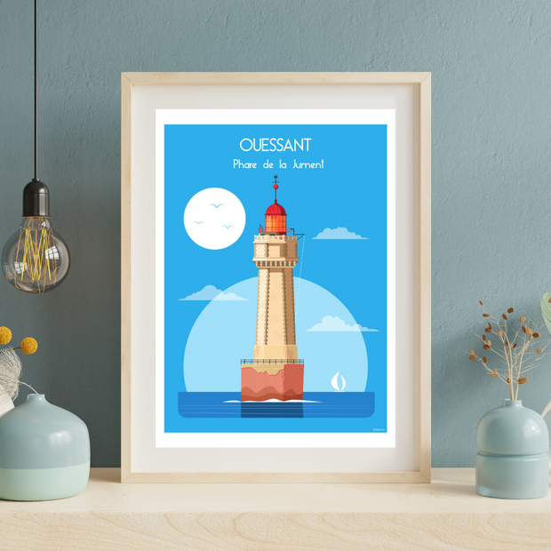 Affiche Ouessant - Phare de la Jument par Raphaël Delerue