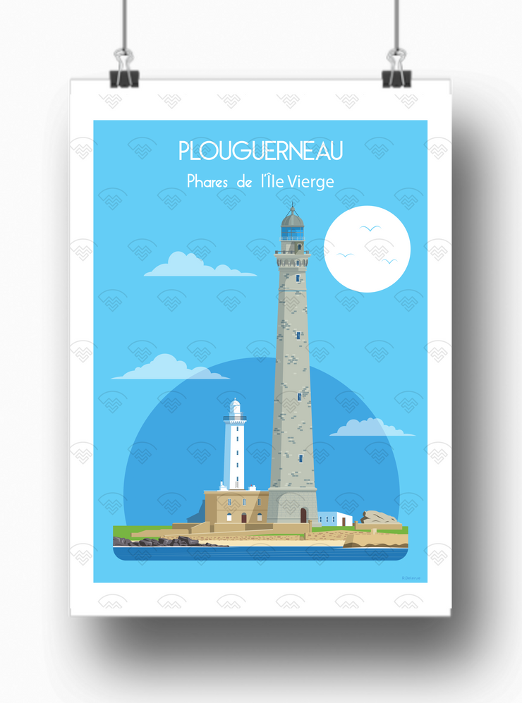 Affiche Plouguerneau - Phares de l'île Vierge par Raphaël Delerue