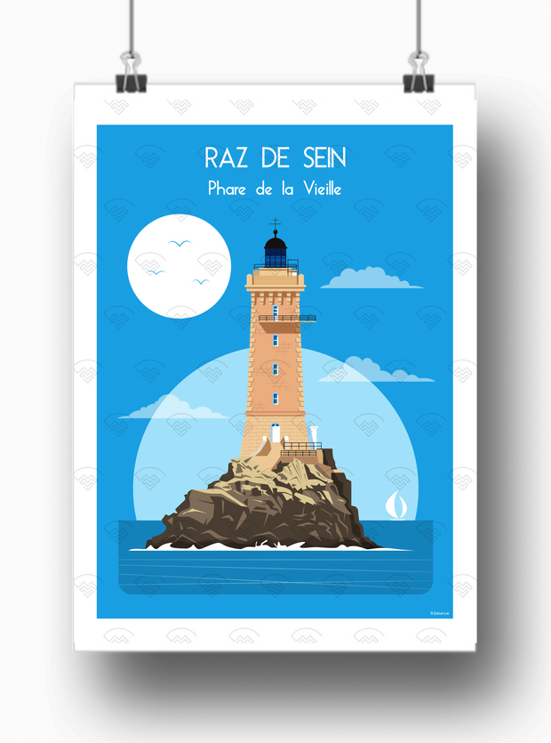 Affiche Raz de Sein - Phare de la Vieille par Raphaël Delerue