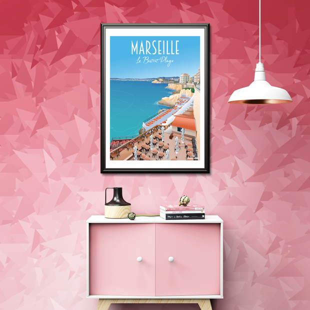 Affiche Marseille - Le Bistrot Plage