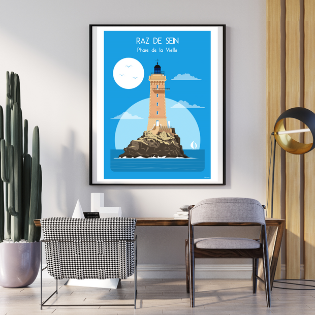 Affiche Raz de Sein - Phare de la Vieille par Raphaël Delerue